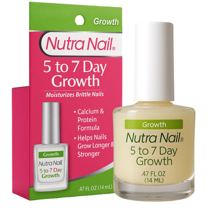 Nutra Nail 5 to 7 Day Growth Treatment - Fast Keratin Nail Hardener & Nail Strengthener for Thin Nails, Brittle & Damaged (0.47 Fl Oz) - Maple Wellness Supplements