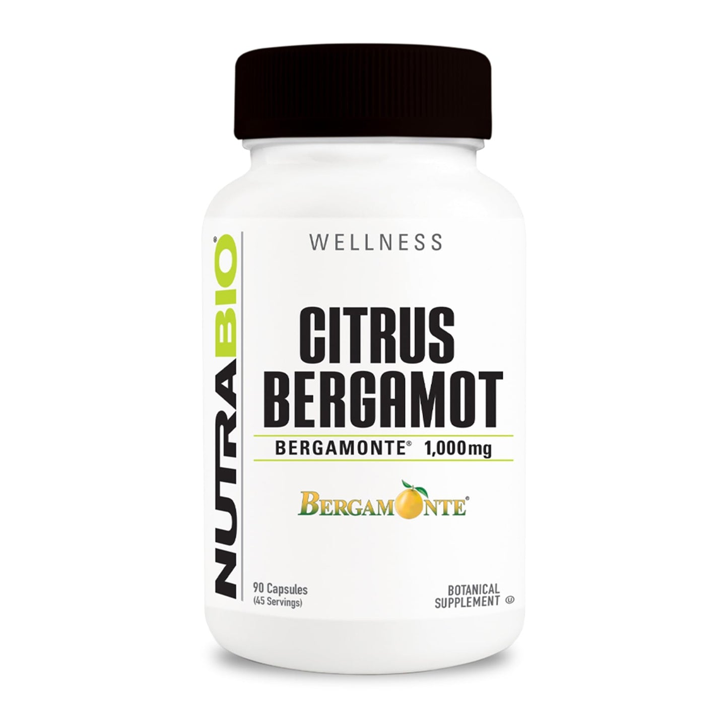 NutraBio Citrus Bergamot Bergamonte Extract Supplement, 1,000mg - May Help Promote Cardiovascular Health and Wellness, 90 Capsules - Maple Wellness Supplements