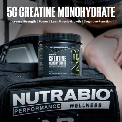 NutraBio Pure Micronized Creatine Monohydrate Powder Supplement, Unflavored, (150 g) - Supports Bulk Muscle Energy, Recovery, and Strength - HPLC Tested Creatine Powder Supplement for Men and Women - Maple Wellness Supplements
