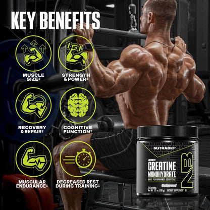 NutraBio Pure Micronized Creatine Monohydrate Powder Supplement, Unflavored, (150 g) - Supports Bulk Muscle Energy, Recovery, and Strength - HPLC Tested Creatine Powder Supplement for Men and Women - Maple Wellness Supplements