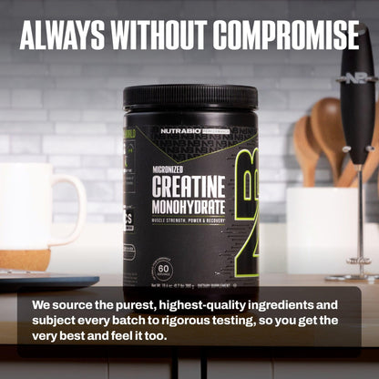 NutraBio Pure Micronized Creatine Monohydrate Powder Supplement, Unflavored, (300 g) - Supports Bulk Muscle Energy, Recovery, and Strength - HPLC Tested Creatine - Maple Wellness Supplements