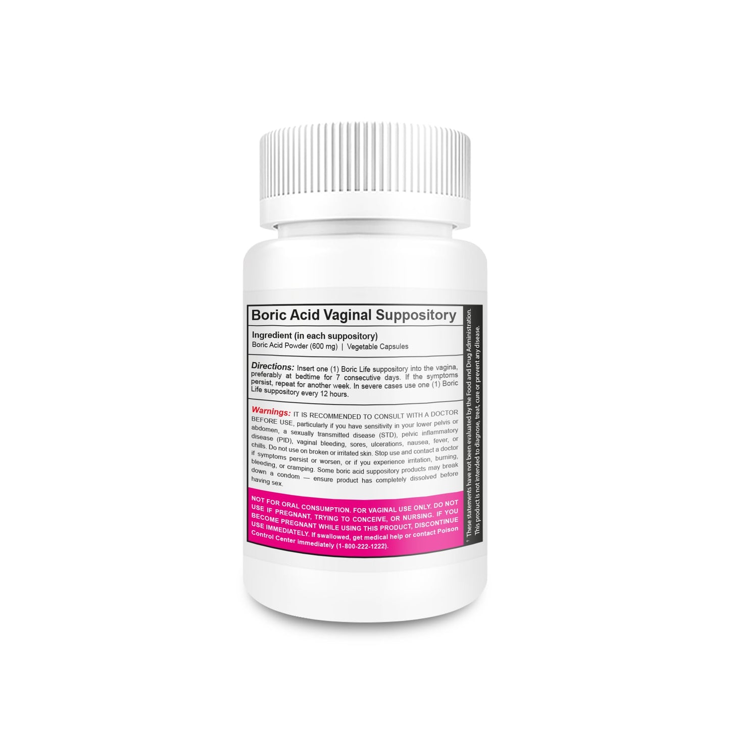 NutraBlast Boric Acid Suppositories - 100% Pure Made in USA - Boric Life Intimate Health Support (60 Count) - Maple Wellness Supplements