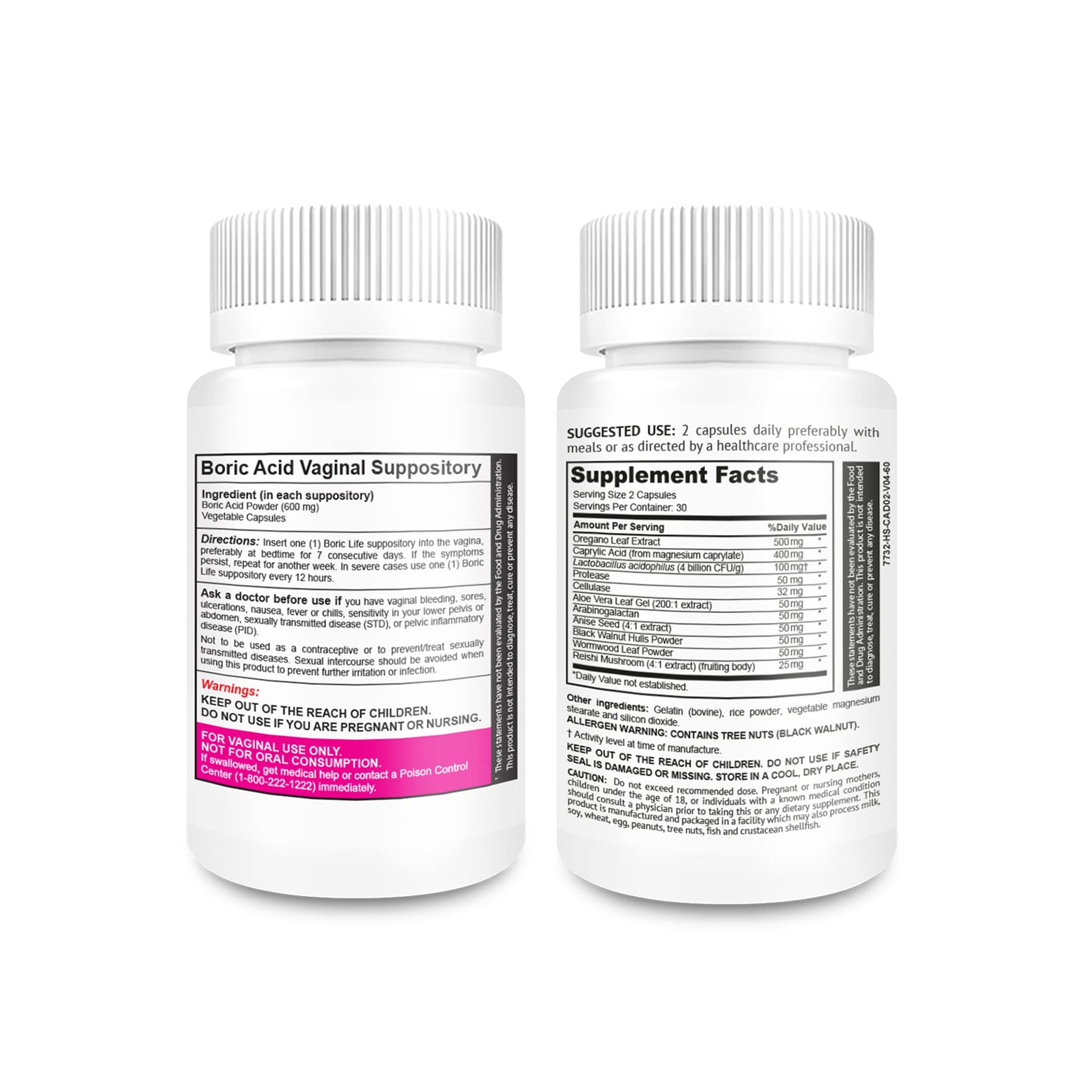 NutraBlast Boric Acid Suppositories 600mg (30 Count) Bundle with Feminine Balance Complex (60 Capsules) | Detox & Cleanse | Supports Healthy Intestinal Flora & Immune System - Maple Wellness Supplements