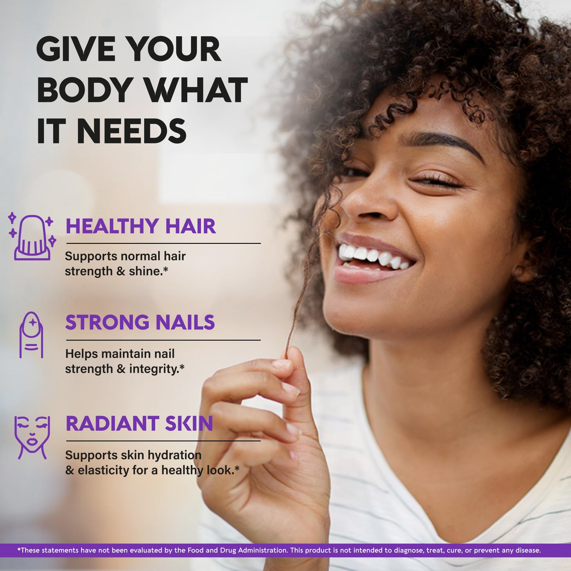 NUTRAHARMONY Biotin | Collagen | Hyaluronic Acid | Keratin - Support Normal Hair Growth Cycle - Skin & Nails - 25000mcg Vitamins B1, B2, B3, B6 & B7 - Maple Wellness Supplements