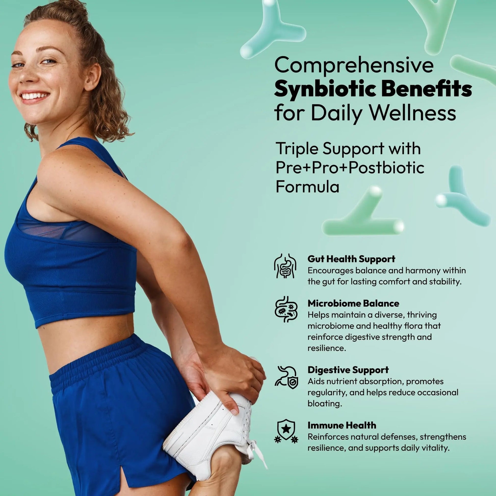 NutraPep Synbiotics Probiotic Prebiotic Postbiotic - Daily Gut Health Support with Pre Pro & Post Biotics for Men Women - Digestive & Immune Support Balance Synbiotic Supplement - Vegan Gluten Free - Maple Wellness Supplements
