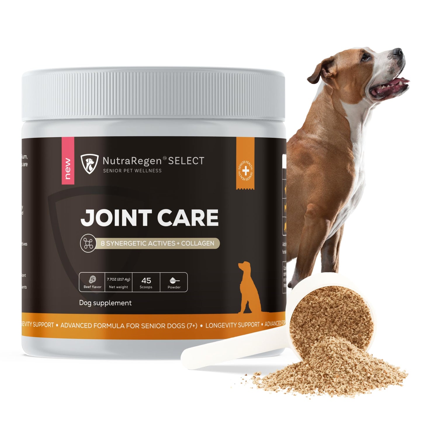 NutraRegen Select Senior Dog Joint Supplement 45 Scoops | Natural Glucosamine Chondroitin for Dogs with Collagen | Hip and Joint Powder | 7.7 Oz - Maple Wellness Supplements