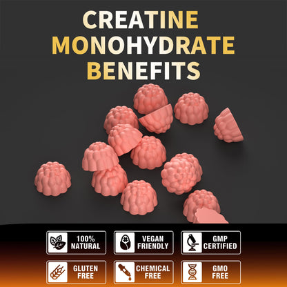 Nutravita NSF Certified Creatine Gummy - Creatine Monohydrate Gummies for Men & Women-5g of Creatine Monohydrate per Serving - Sugar Free, - Maple Wellness Supplements