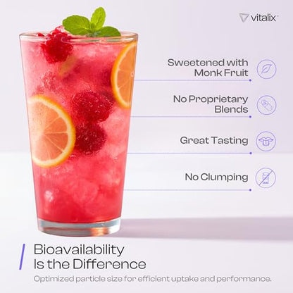 NutraVōs Vitalix – Cortisol Reducer & Adaptogen Drink Mix with Ashwagandha KSM 66, Magnesium Glycinate 200mg, L-Theanine 200mg, Vitamin C 500mg & Electrolytes – Raspberry Lemonade – 30 Servings - Maple Wellness Supplements