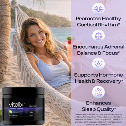 NutraVōs Vitalix – Cortisol Reducer & Adaptogen Drink Mix with Ashwagandha KSM 66, Magnesium Glycinate 200mg, L-Theanine 200mg, Vitamin C 500mg & Electrolytes – Raspberry Lemonade – 30 Servings - Maple Wellness Supplements