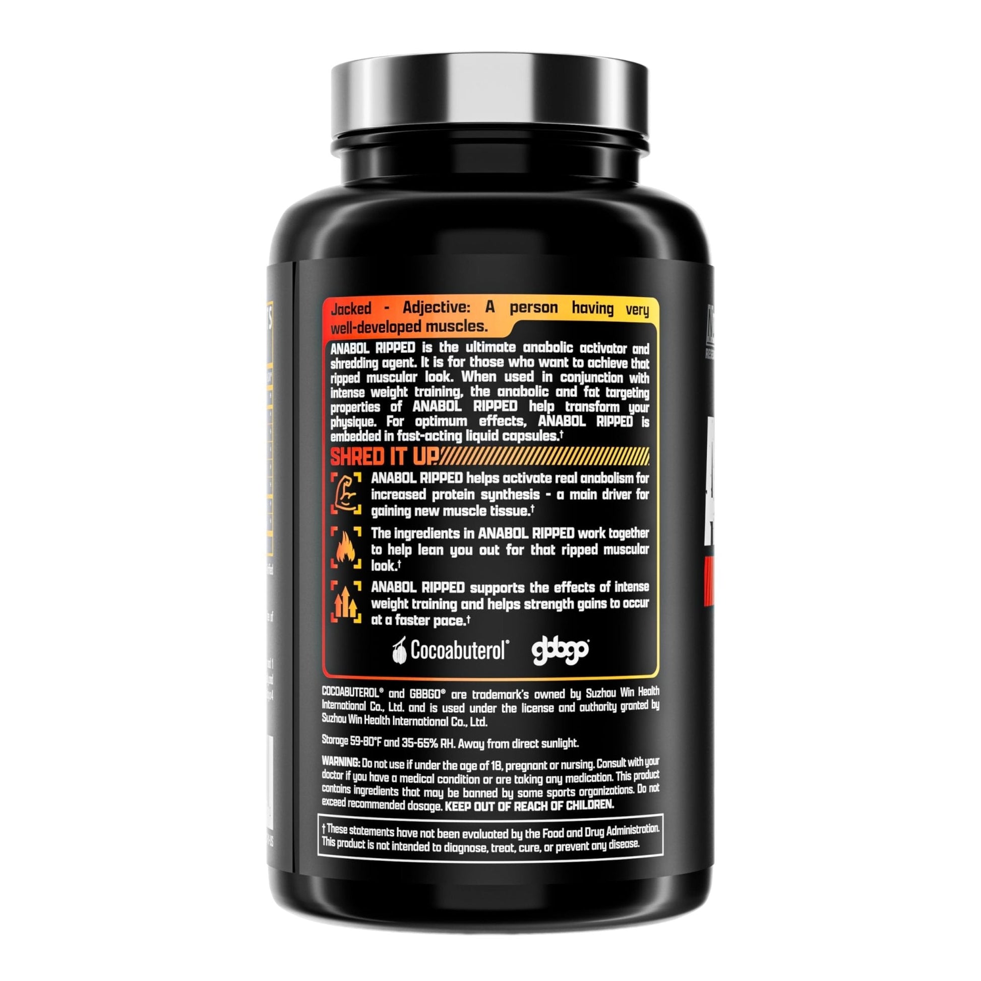 Nutrex Research Anabol Ripped Anabolic Muscle Builder for Men, 2-in-1 Muscle Builder and Shredding Supplement, (60 Count) - Maple Wellness Supplements