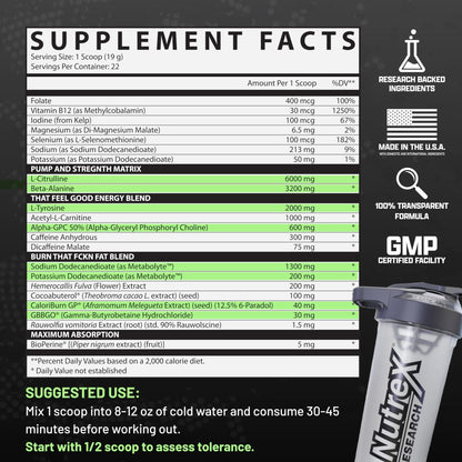 Nutrex Research Outlift Burn Thermogenic Pre Workout Powder, 2 in 1 Performance - Maple Wellness Supplements