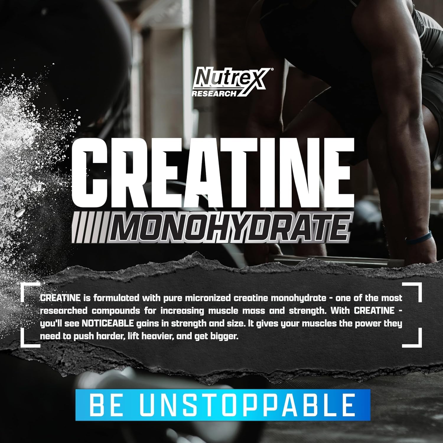 Nutrex Research Ultra Pure Creatine Monohydrate Powder Unflavored | 5G Micronized Creatine Powder for Muscle Gain, Strength - Maple Wellness Supplements