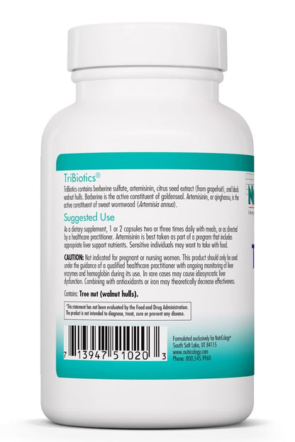 Nutricology TriBiotics - Berberine Artemisinin Botanical Blend - Gastrointestinal Support - Hypoallergenic - 45 Servings - 90 Capsules - Maple Wellness Supplements