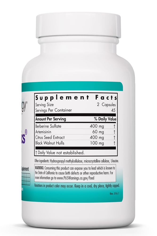 Nutricology TriBiotics - Berberine Artemisinin Botanical Blend - Gastrointestinal Support - Hypoallergenic - 45 Servings - 90 Capsules - Maple Wellness Supplements
