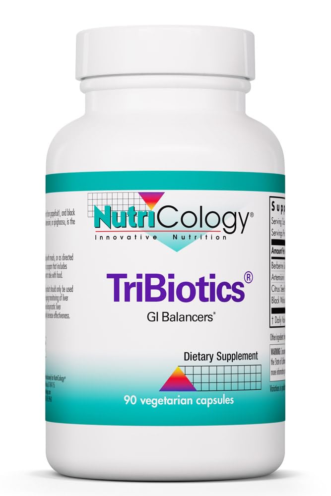 Nutricology TriBiotics - Berberine Artemisinin Botanical Blend - Gastrointestinal Support - Hypoallergenic - 45 Servings - 90 Capsules - Maple Wellness Supplements