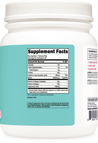 Nutricost Collagen for Women 30 Servings (Unflavored) - Grass-Fed Collagen Peptides - Maple Wellness Supplements