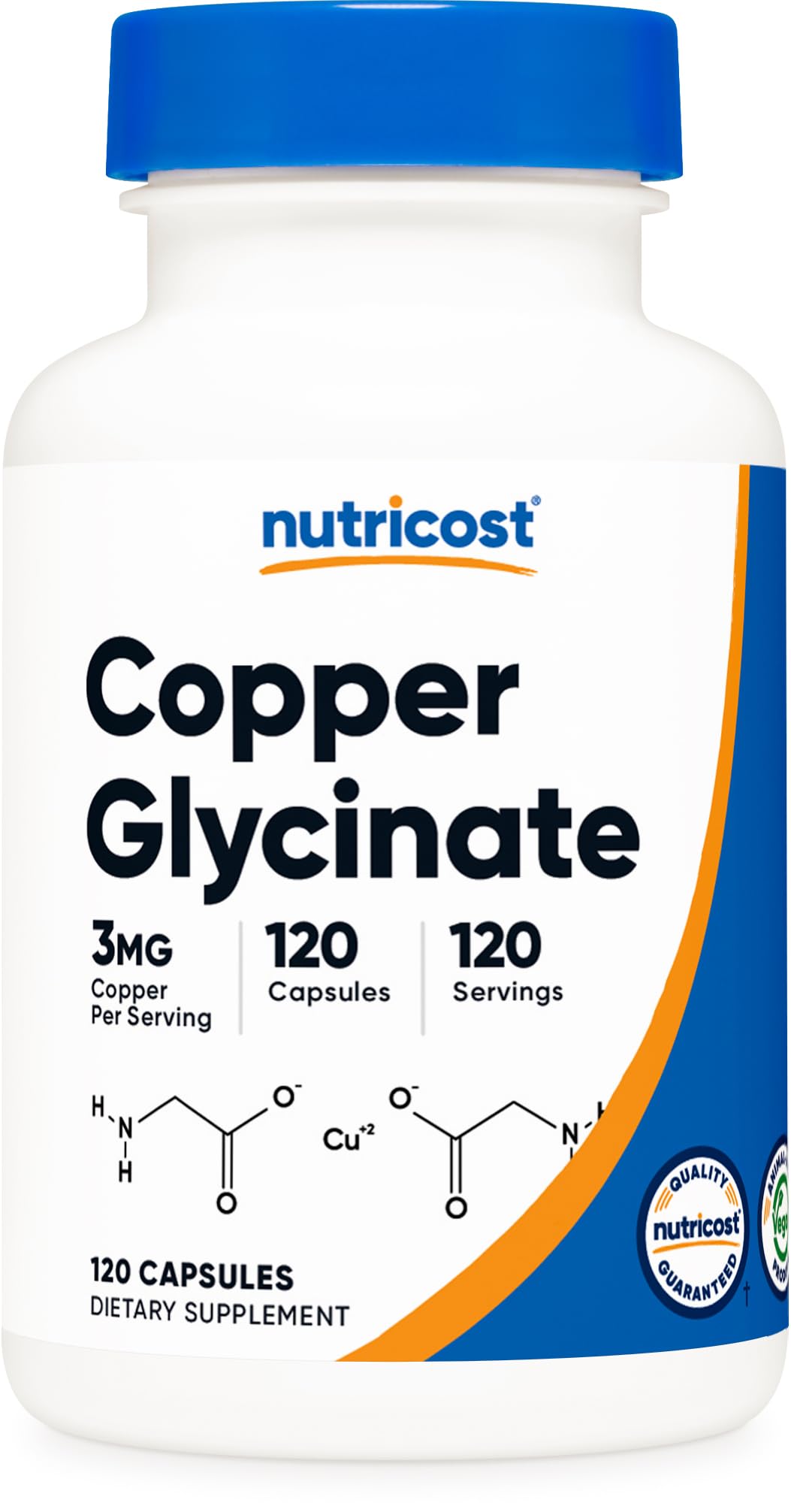 Nutricost Copper Glycinate Capsules (120 Capsules, 3MG Copper per Serving) - Non GMO, Vegan - Maple Wellness Supplements