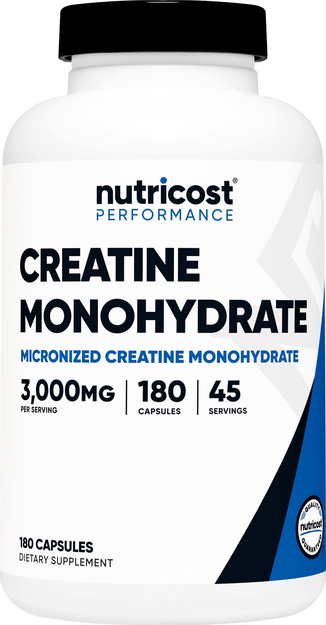 Nutricost Creatine Monohydrate 3,000mg, 180 Capsules (750mg Per Capsule) - Gluten Free, Non-GMO - Maple Wellness Supplements