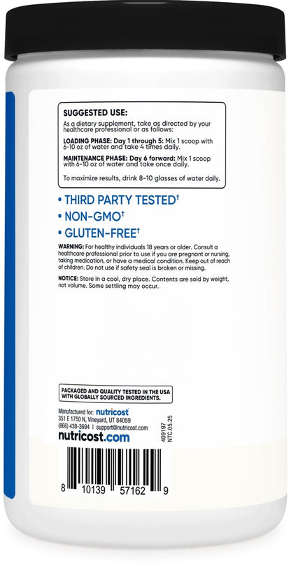Nutricost Creatine Monohydrate Micronized Powder 500G, 5000mg Per Serv (5g) - 100 Servings, 17.9 Oz - Maple Wellness Supplements