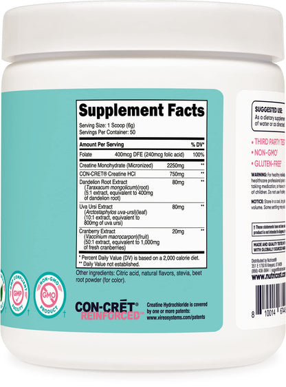 Nutricost Creatine Monohydrate Powder for Women, Micronized, Strawberry Lemonade - Maple Wellness Supplements
