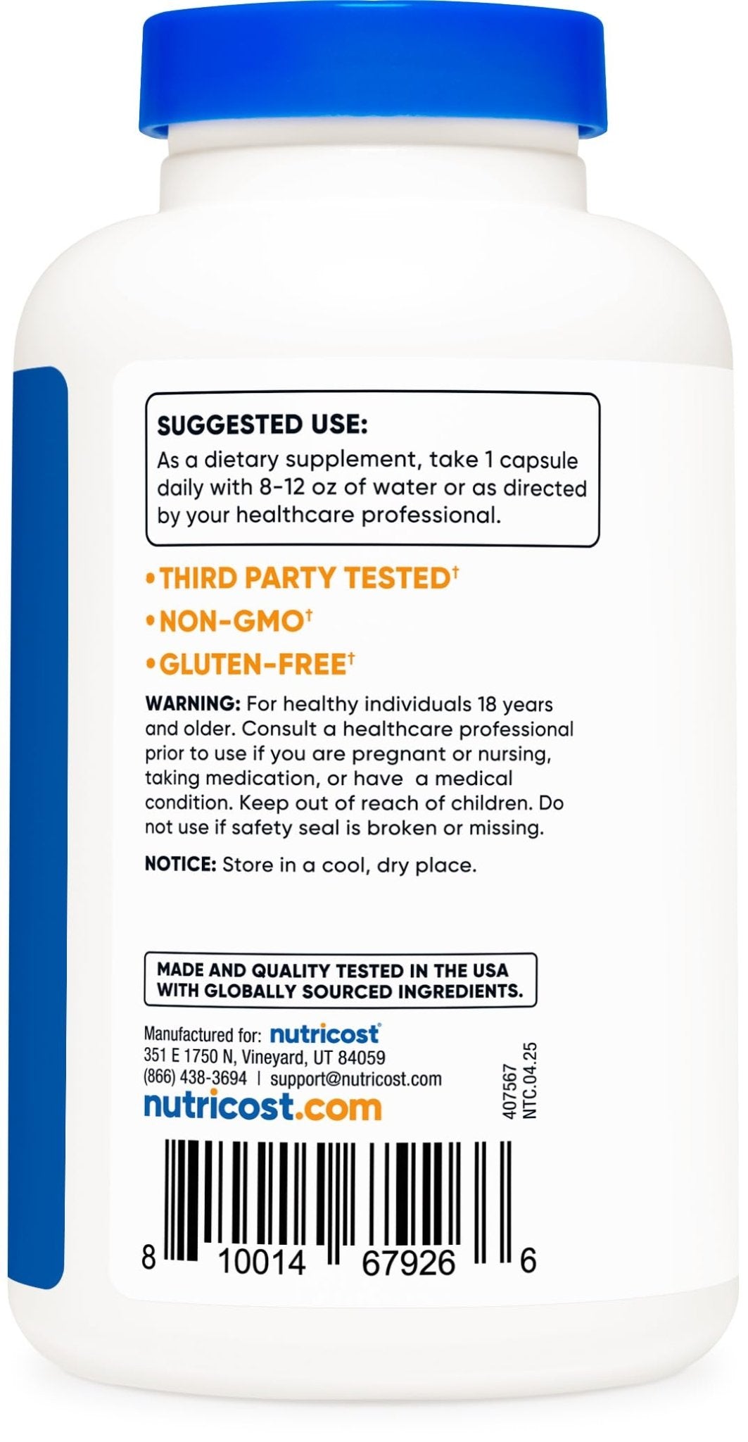 Nutricost Horny Goat Weed Extract (Epimedium) - 180 Capsules, 180 Servings, 600mg Per Capsule - Maple Wellness Supplements