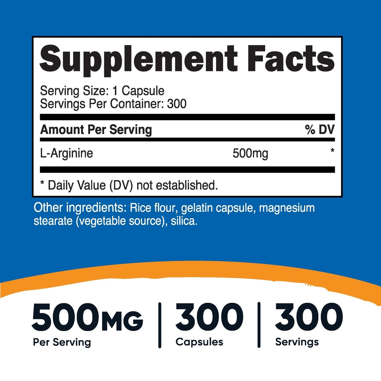 Nutricost L-Arginine 500mg, 300 Capsules - Gluten Free and Non-GMO - Maple Wellness Supplements