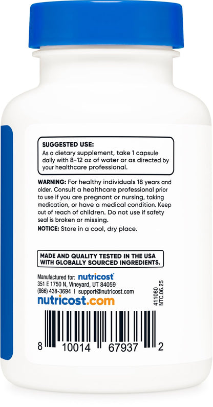 Nutricost L-Theanine 200mg, 120 Capsules, Double Strength - Non-GMO, Gluten Free - Maple Wellness Supplements
