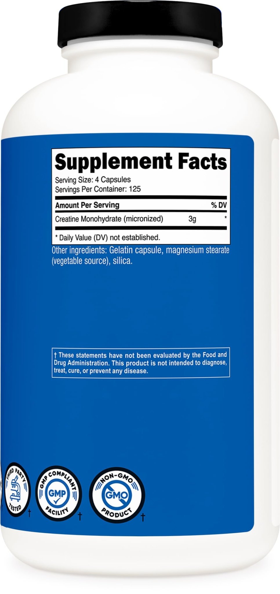 Nutricost Micronized Creatine Monohydrate 3,000mg 500 Capsules, 125 Servings, 750mg of Creatine Monohydrate Per Capsule - Maple Wellness Supplements
