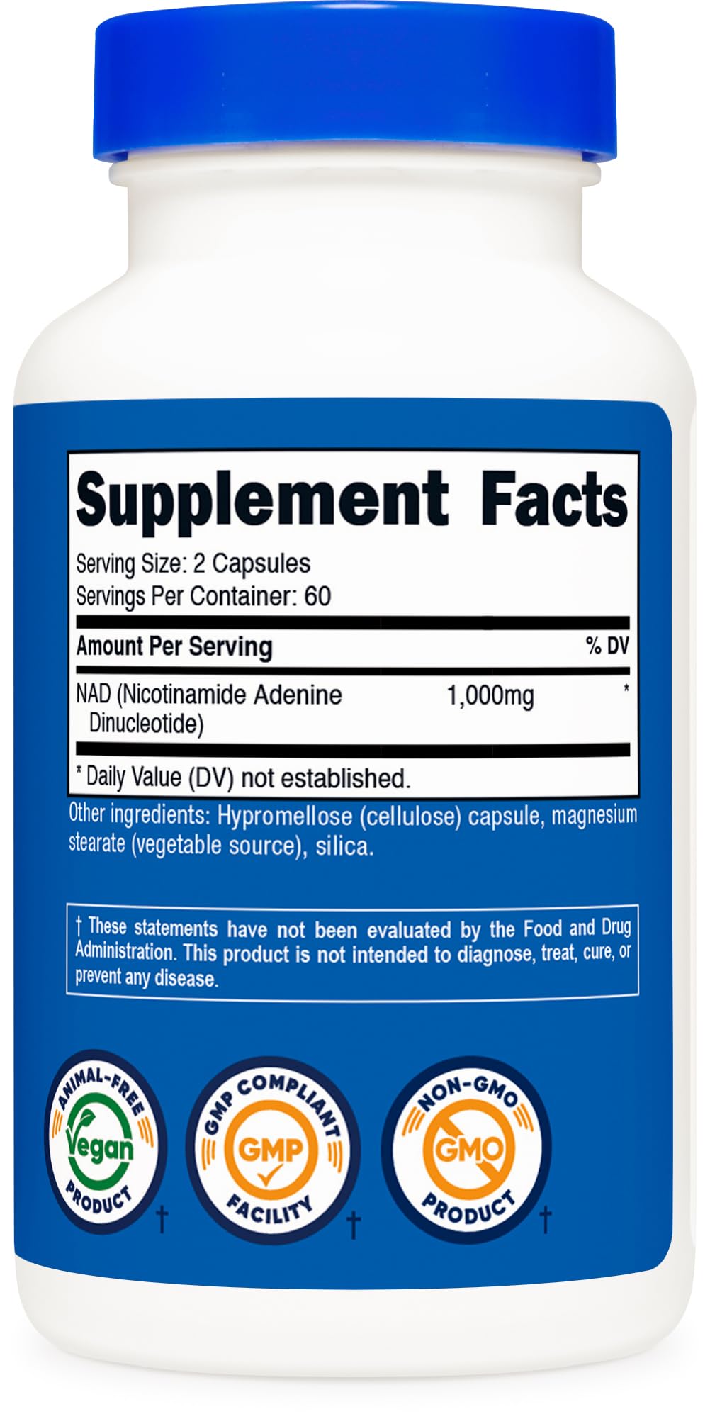 Nutricost NAD+ Supplement 1,000mg per Serving,120 Capsules (Nicotinamide Adenine Dinucleotide) - 60 Servings, Gluten-Free, Vegan - Maple Wellness Supplements