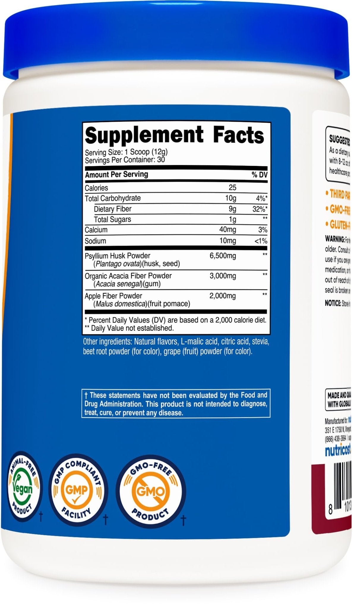 Nutricost Soluble Fiber (Berry Flavored) 30 Servings - Vegan, Non-GMO, Gluten Free - Maple Wellness Supplements