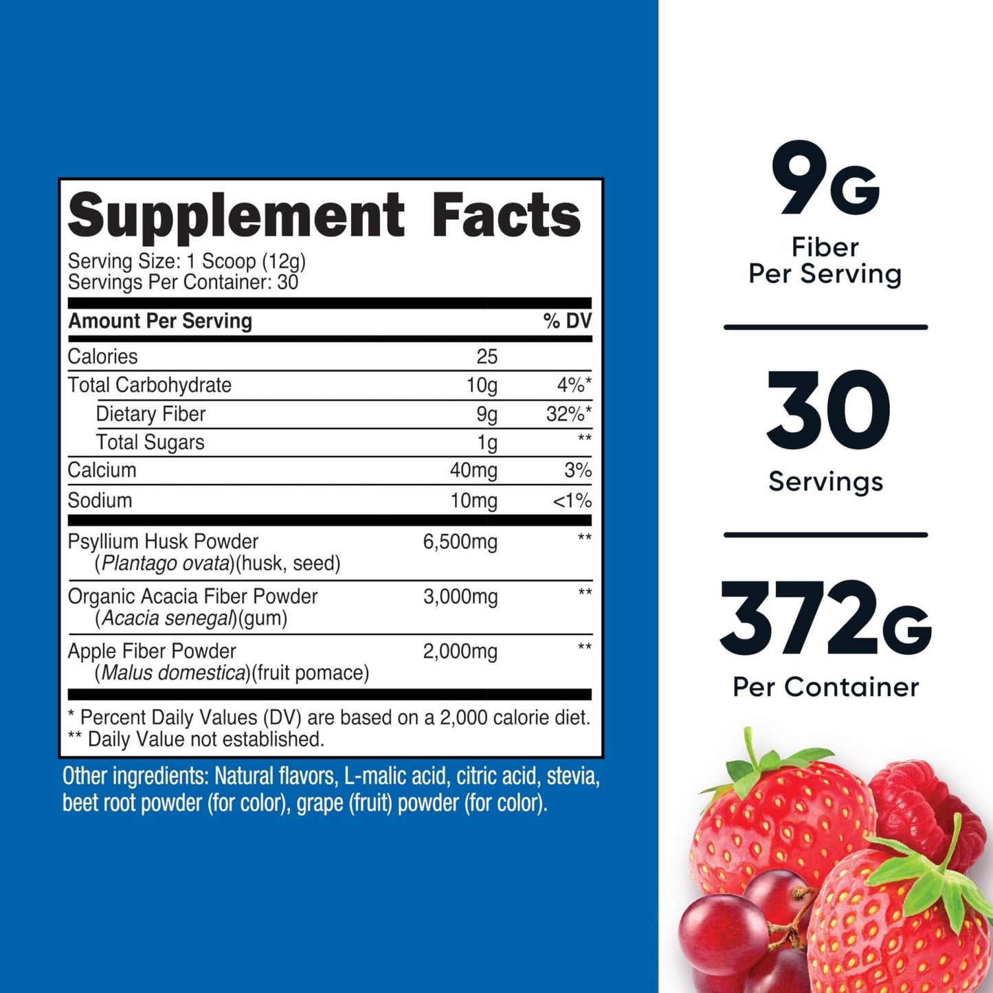 Nutricost Soluble Fiber (Berry Flavored) 30 Servings - Vegan, Non-GMO, Gluten Free - Maple Wellness Supplements