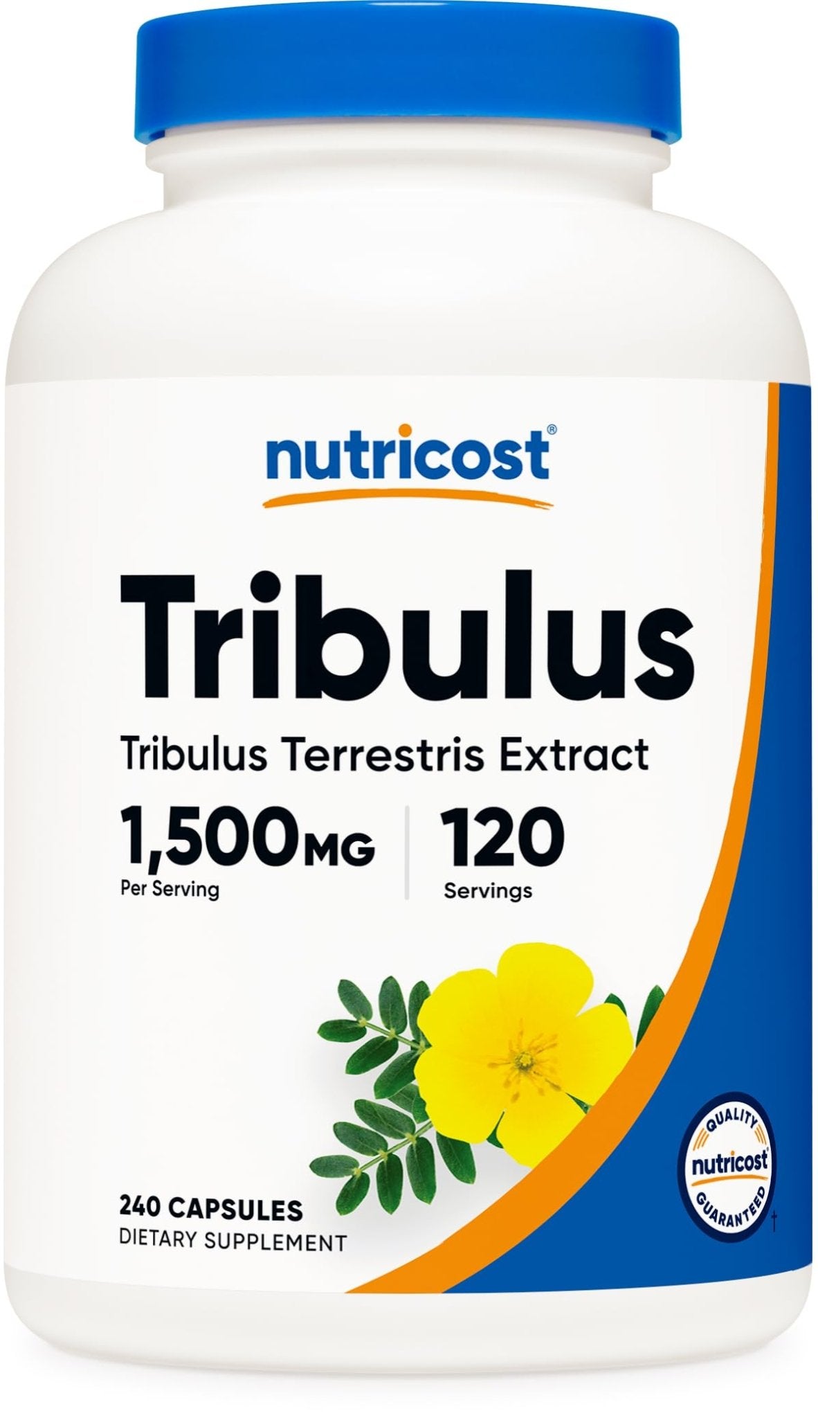 Nutricost Tribulus Terrestris Extract 1500mg, 240 Capsules - 45% Saponins, 120 Servings, Non-GMO, Gluten Free - Maple Wellness Supplements