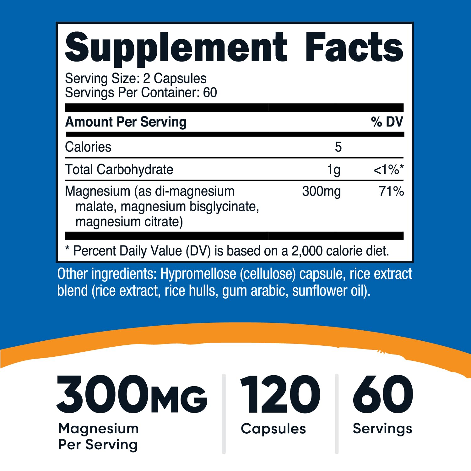 Nutricost Triple Magnesium Complex (300mg, 120 Capsules) - from Di-Magnesium Malate, Bisglycinate and Citrate, 60 Servings - Maple Wellness Supplements