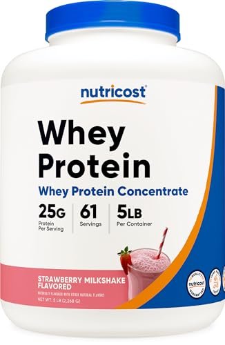 Nutricost Whey Protein Concentrate (Strawberry Milkshake) 5LBS - Gluten Free - Maple Wellness Supplements