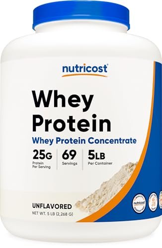 Nutricost Whey Protein Powder, Unflavored, 5 pounds - from Whey Protein Concentrate - Maple Wellness Supplements