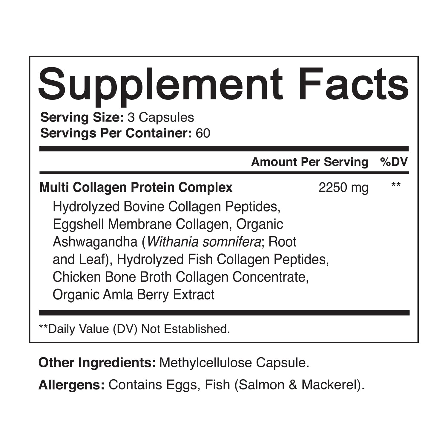 NutriFlair Multi Collagen Peptides 2250mg - Type I, II, III, V, X - Collagen Supplements Complex Powder Pills for Women and Men - Hydrolyzed Protein, Healthy Hair, Skin, Nails - Non-GMO (180 Capsules) - Maple Wellness Supplements