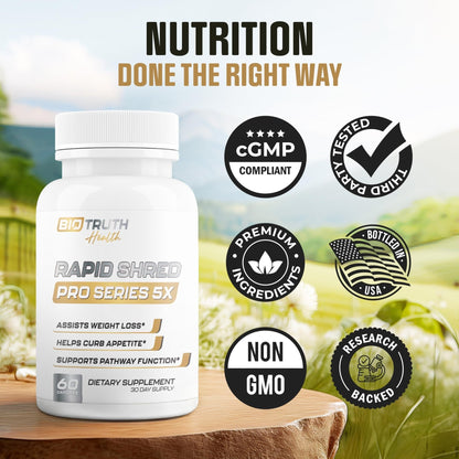 Nutrimend IQ Rapid Shred Pro Series 5X | Supports GLP-1 Pathway Function | Weight Loss Pills for Women & Fat Burner for Men + Appetite Suppressant Supplement - Maple Wellness Supplements