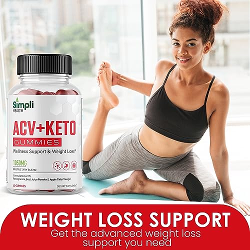 Nutrocell Simpli Health ACV Ketos Gummies Keto Apple Cider Vinegar 1050mg - Maple Wellness Supplements