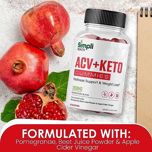 Nutrocell Simpli Health ACV Ketos Gummies Keto Apple Cider Vinegar 1050mg - Maple Wellness Supplements