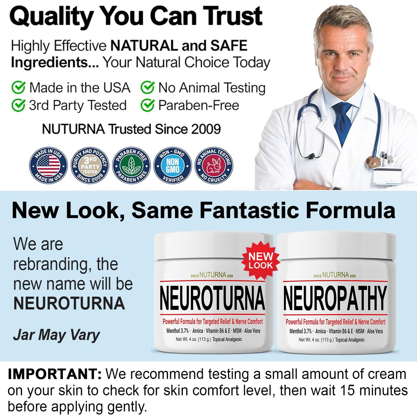 Nuturna Nerve Cream - Fast Acting Comfort for Feet, Hands, Legs & Toes - Ultra Strength Menthol, Arnica, Aloe Vera, MSM - Cooling Soothing Comfort - Non-Greasy, Paraben-Free - 4 oz - Maple Wellness Supplements