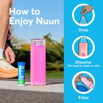 Nuun Sport Electrolyte Tablets with Magnesium, Calcium, Potassium, Chloride & Sodium, Gluten Free & Vegan, Mixed Flavors, 4 Pack (40 Servings Total) - Maple Wellness Supplements