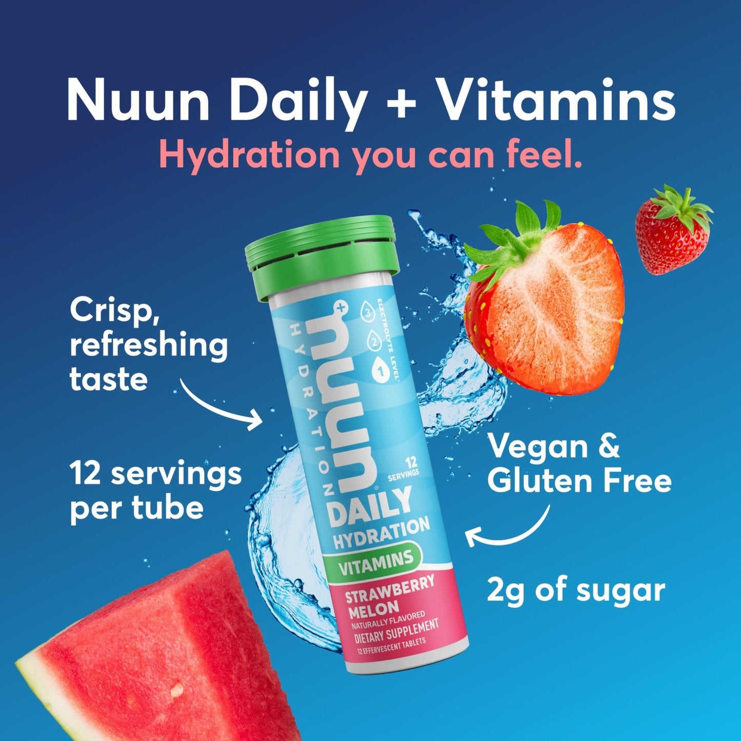 Nuun Vitamins Electrolyte Tablets with Vitamin D, C, E, A, & B6, Folic Acid, Magnesium & 4 Other Essential Electrolytes, Gluten Free & Vegan - Maple Wellness Supplements