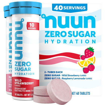 Nuun Zero Sugar Hydration Electrolyte Tablets - Magnesium, Calcium, Potassium, Chloride & Sodium, Light & Delicious Fruit Flavors, No Sugar, Gluten Free, Vegan - Maple Wellness Supplements