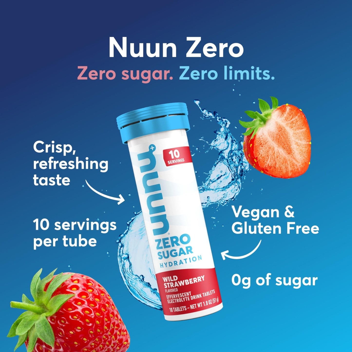 Nuun Zero Sugar Hydration Electrolyte Tablets - Magnesium, Calcium, Potassium, Chloride & Sodium, Light & Delicious Fruit Flavors, No Sugar, Gluten Free, Vegan - Maple Wellness Supplements