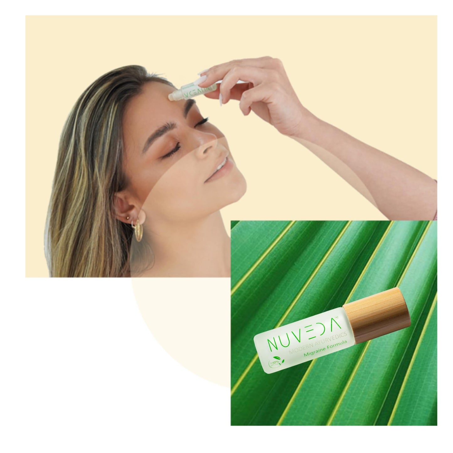 NUVEDA® Advanced Migraine Formula - All Natural Headache Stick | Modern Ayurvedic, Roll On Stick | Therapeutic Grade Essential Oil Aromatherapy | Made in USA - Maple Wellness Supplements