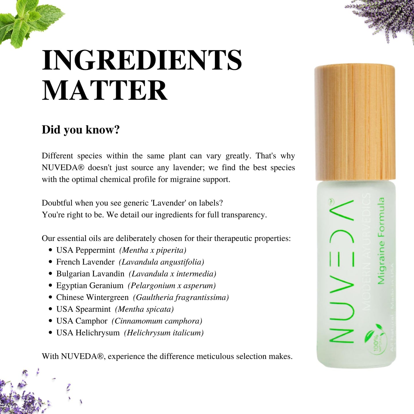 NUVEDA® Advanced Migraine Formula - All Natural Headache Stick | Modern Ayurvedic, Roll On Stick | Therapeutic Grade Essential Oil Aromatherapy | Made in USA - Maple Wellness Supplements
