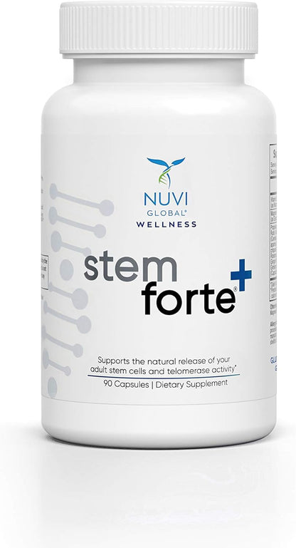 NuVi Global Stemforte Plus Stem Cell and Telomere Supplements – Cell Regeneration, Cell Growth & Telomere Support for Healthy Aging & Cellular Health – 90 Capsules for Men & Women - Maple Wellness Supplements