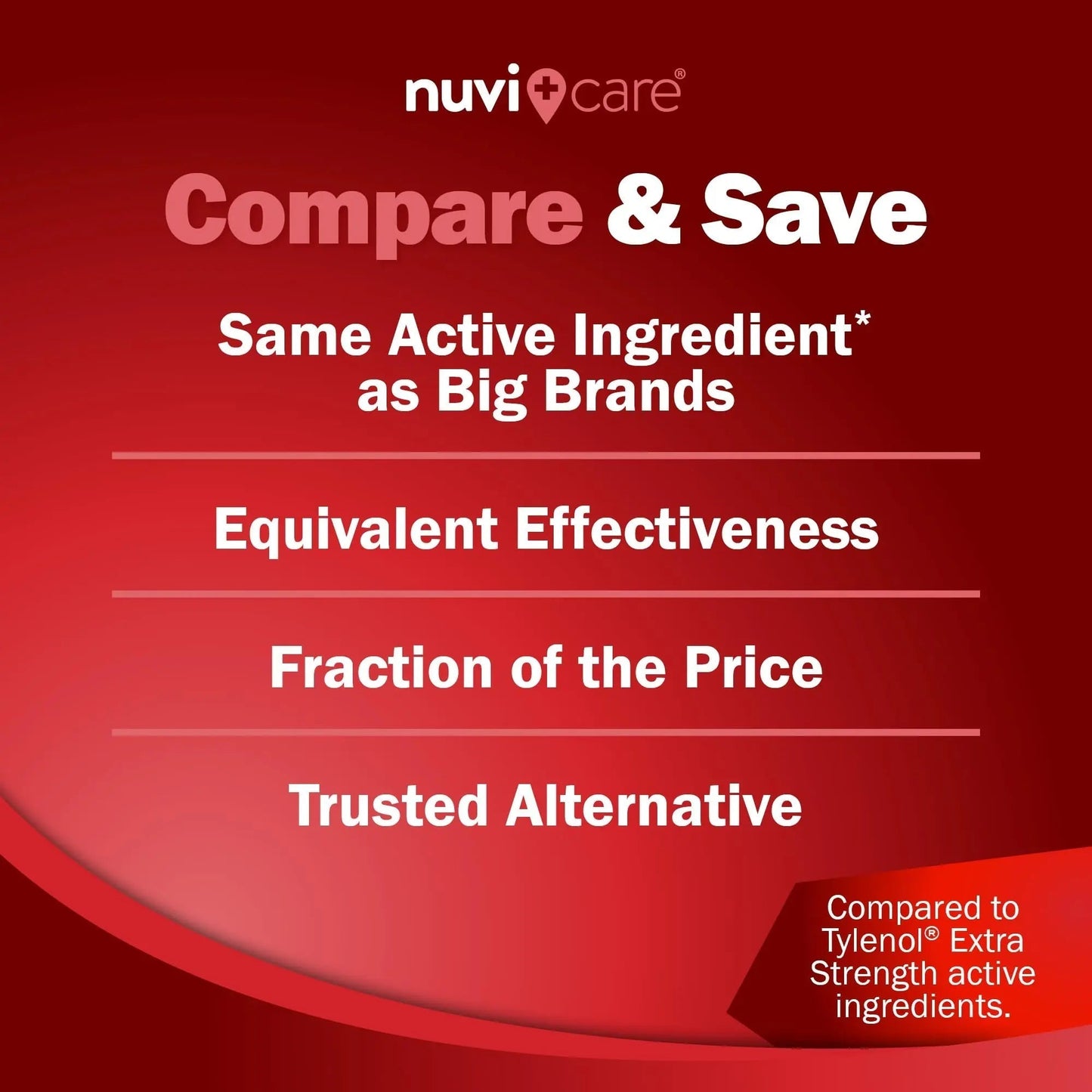 NUVICARE Acetaminophen 500mg Extra Strength Pain Relief - Compare to Tylenol Extra Strength Pain Reliever & Fever Reducer - 500mg Tablets for Adults for Headaches (100 Caplets) - Maple Wellness Supplements