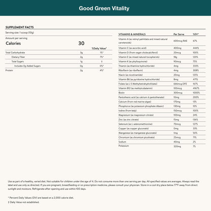 Nuzest Greens Powder Good Green Vitality – Vitamins, Minerals & Superfoods – Vegan Multivitamin Supplement (300g) - Maple Wellness Supplements