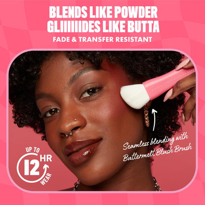 NYX PROFESSIONAL MAKEUP Buttermelt Powder Blush, Fade and Transfer-Resistant Blush, Up to 12HR Make Up Wear, Vegan Formula - For The Butta - Maple Wellness Supplements